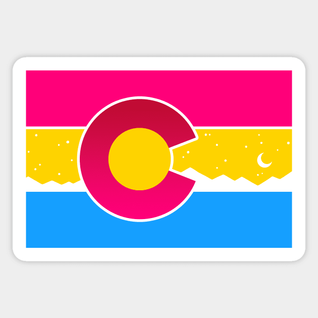 Colorado Flag Pan Pansexual Pride Sticker by FlannMoriath